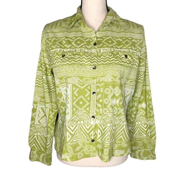 Chico’s Cotton Convertible Sleeve Blouse size 4 - Picture 1 of 13